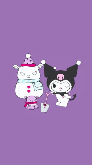 Apoame On Kuromi Bg Hello Kitty iPhone Wallpaper
