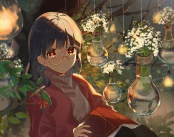 Wallpaper Anime Girl Reading Meganekko Mood Resolution