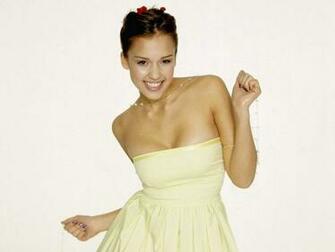 Jessica Alba White Dress Wallpaper