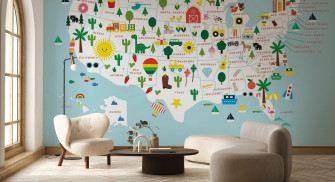 Fun Usa Map Affordable Wall Mural Photowall