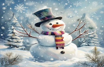 Winter Snowman Wallpaper