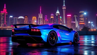 Neon Blue Lamborghini Wallpaper