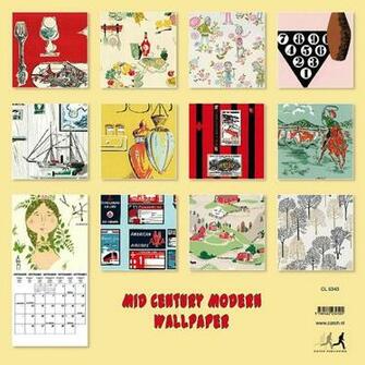 Mid Century Modern Wallpaper Wall Calendar