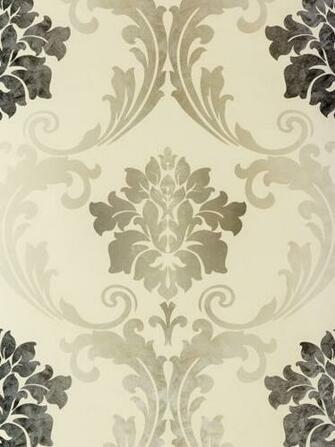 Baroque Wallpaper Cream Silver Grey Metallic A S