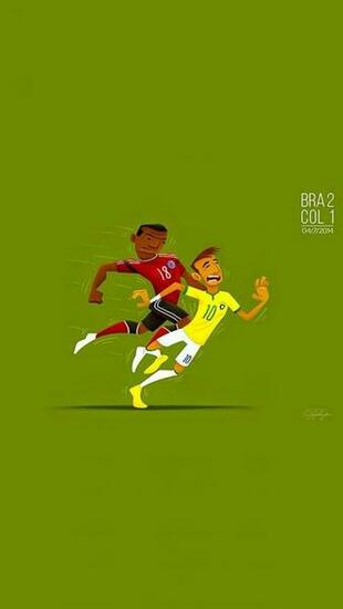 Heart Break Worldcup Football Cartoon Fanart iPhone Wallpaper