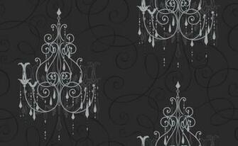 Vymura Wallpaper Chandelier M0238 Drawn In Metallic Silver On A Soft