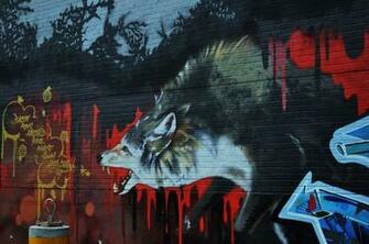 Wolf In Graffiti Art Wallpaper