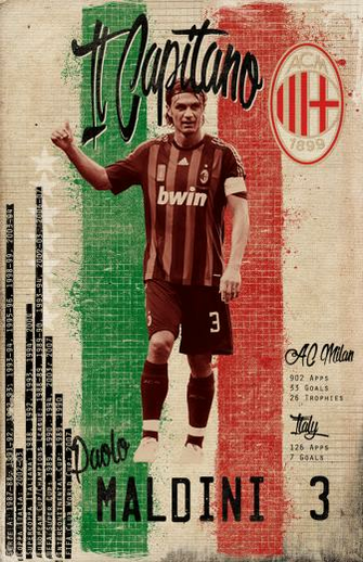 Maldini Soccer Greats On A C Milan Ac