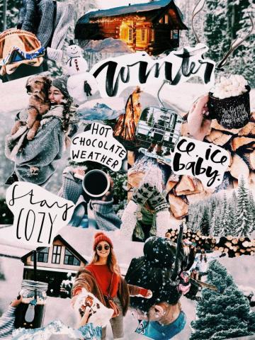 Winter Collage Wallpaper Top Background