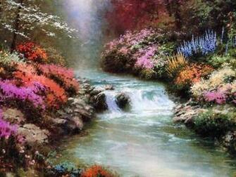 Spring Stream Waterfall Fondo HD