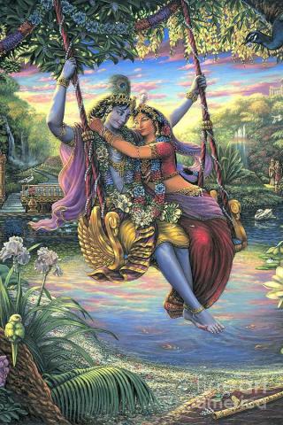 The Swing Pastime Painting By Vishnudas Art Pixels