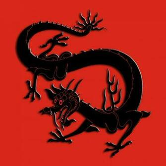 3d Abstract Black China Dragon Red iPad iPad2 Wallpaper