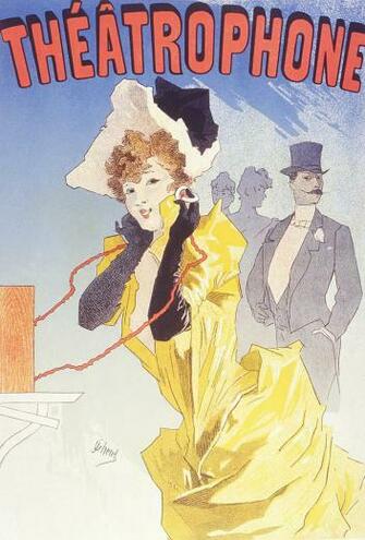 Theatrophone Vintage European Fine Art Posters Wallpaper Image