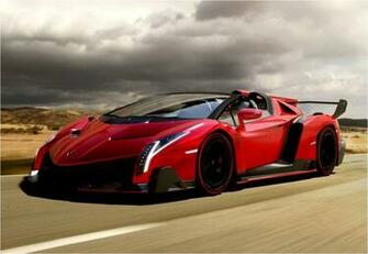 Lamborghini Veneno Roadster Red Wallpaper Image