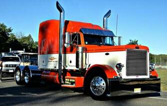 Orange And White Petebilt Peterbilt Big Rig HD Wallpaper