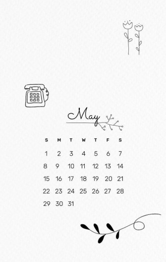 iPhone May Calendar Wallpaper Cute