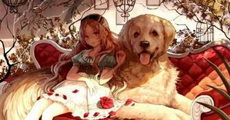 Anime Girl With Her Pet Dog Readersaddict