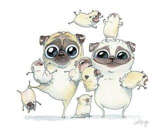 Pug Cartoon Pugapalooza