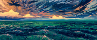 Sea Waves Art Surf Horizon Wallpaper