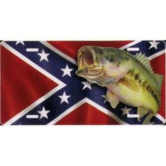 Rebel Flag Camo Background Largemouth Bass On