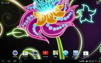 Beautiful Glowing Neon Flower Falling Flowers And Leaves Animated