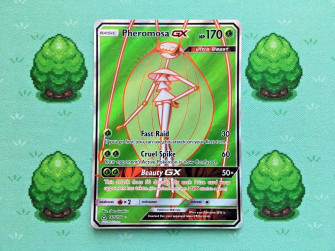 Pheromosa Trading Card With Video Game Wallpaper