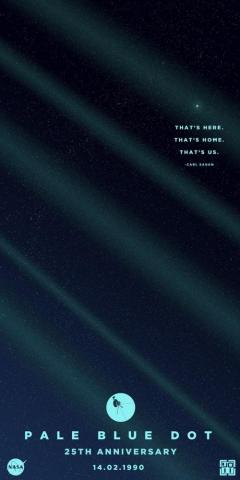 Space Things Blue Dot Pale Poster