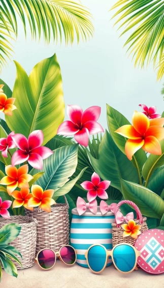 Tropical Preppy Summer Wallpaper
