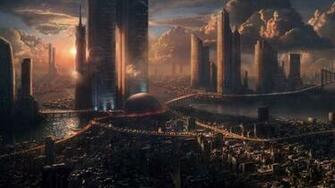 Fantasy City Art HD Wallpaper