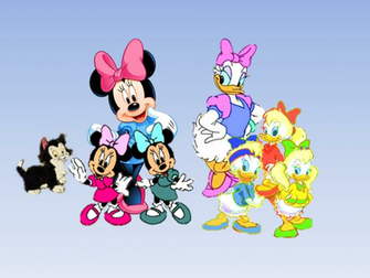 Disney Minnie Daisy Figaro And Their Nieces By