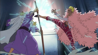 Fichier Doflamingo Vs Issho Png One Piece Encyclop Die