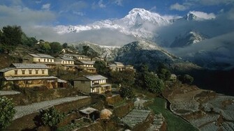 Ghangdrung Village Annapurna Conservation Area Nepal Wallpaper