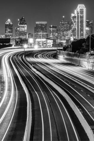 City Of Dallas Texas Black And White Skyline Photography Framed
