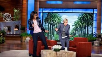 Wallpaper Michelle Obama Ellen Degeneres Studio Celebrity