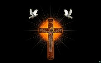 Art Religion Catholic Jesus Doves Birds Symbols Wallpaper Background