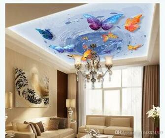 Customized 3d Zenith Photo Ceiling Background Mural Modern