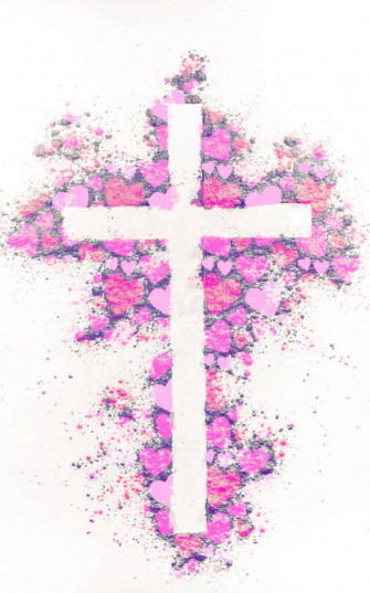 A Pink Cross Symbolizing Peace And Tranquility Wallpaper