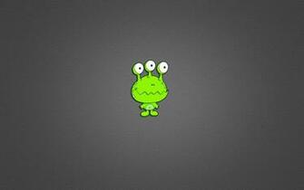 Alien The Stranger Three Eyes Green Minimalist White Background