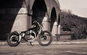 Wallpaper Motorcycle Bobber Style Bridge Desktop