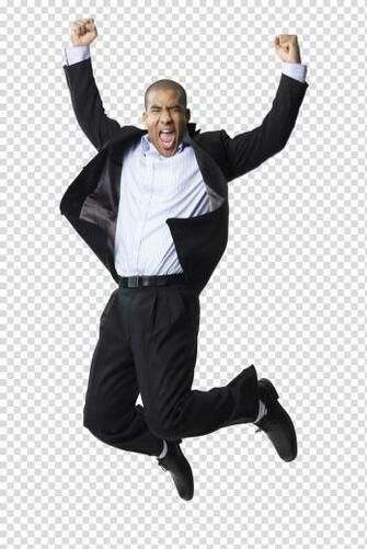 Businessperson Jumping Advertising Job Inter Jump Transparent