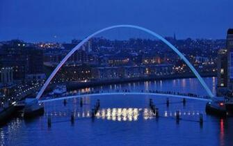 England Millennium Bridge Newcastle Early Winter Evening