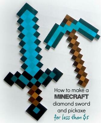 Make A Minecraft Diamond Sword And Pickaxe