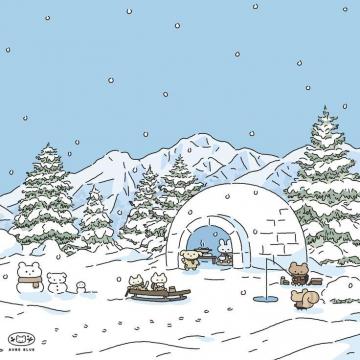 Aube Blue On Winter Wallpaper Cartoon