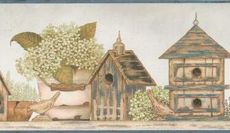 Cottage Garden Wallpaper Border Rustic Country Primitive
