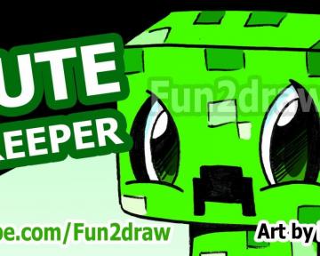 Cute Creeper Draw A Minecraft
