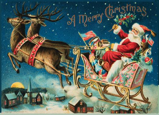 Retro Christmas Wallpaper Santa