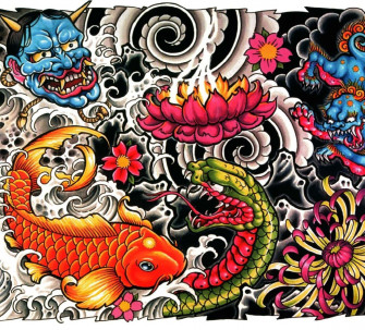 Japanese Tattoo Background Wallpaper