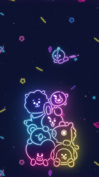 Apoame On Bt21 Bg Neon Wallpaper iPhone