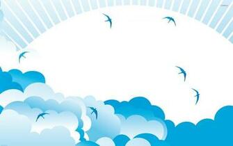 Clouds And Birds Wallpaper Vector