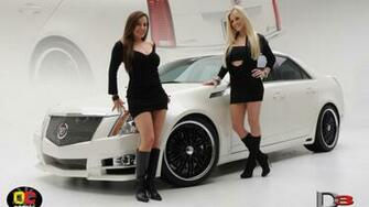 White Luxury Car With Two Hot Girls Wallpaper Photosjunction